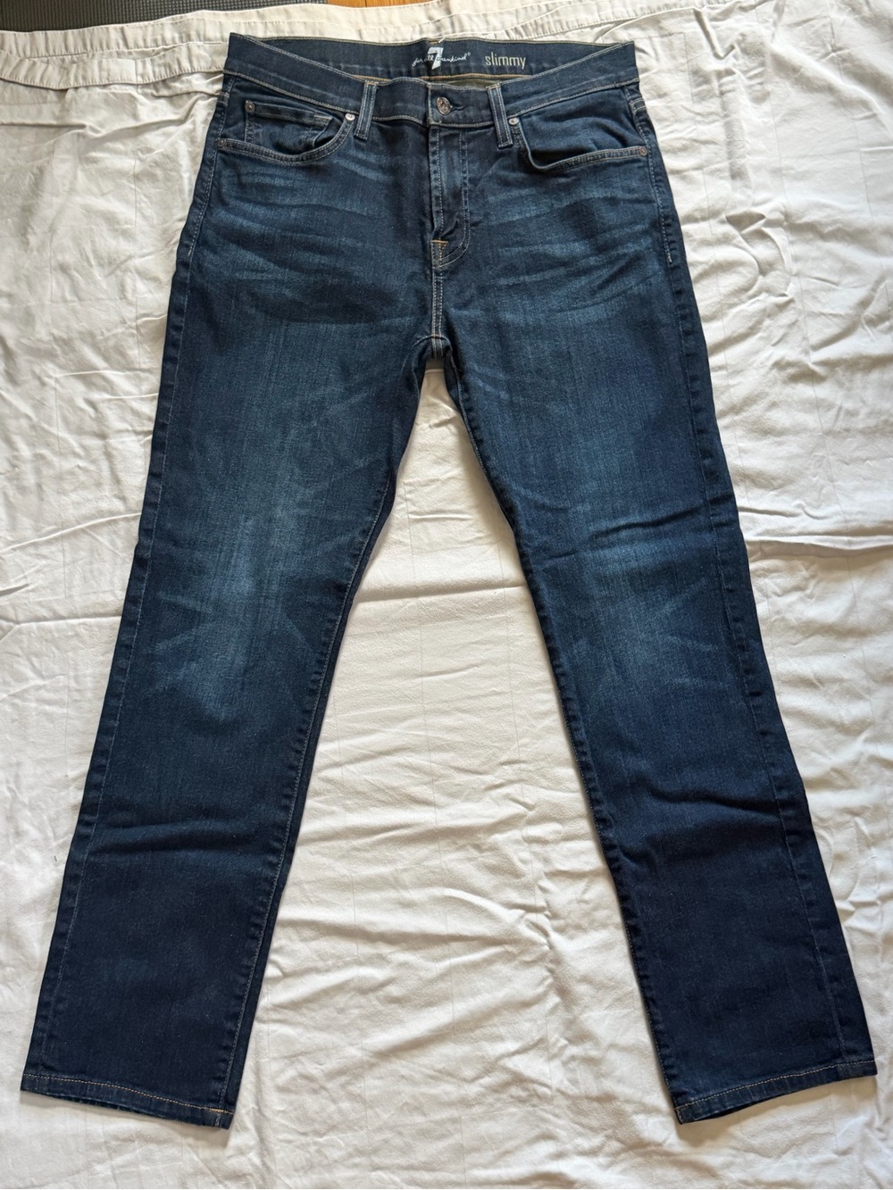 7 For All Mankind Slimmy Jeans in Dark Blue Wash